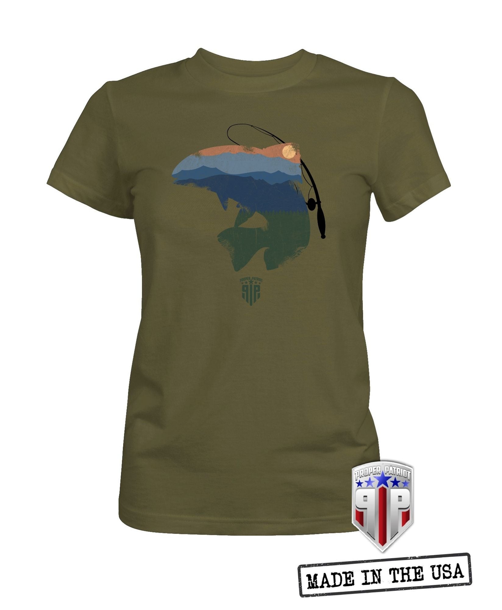 Trout Fishing Shirt - Mountain Sunset Shirt - Great Outdoors